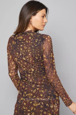 Wallis Haut Col Montant en Maille Imprimé Animalier<Femme Tops