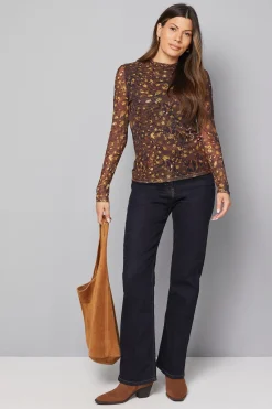 Wallis Haut Col Montant en Maille Imprimé Animalier<Femme Tops