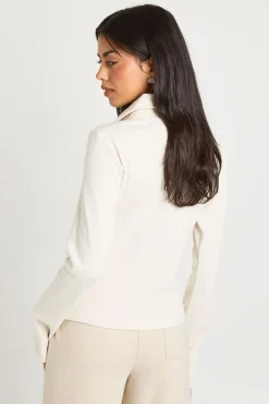 boohoo Haut à Col Ouvert avec Détails Côtelés<Femme Tops