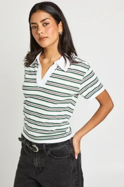boohoo Haut à Col Ou Rayé<Femme Tops