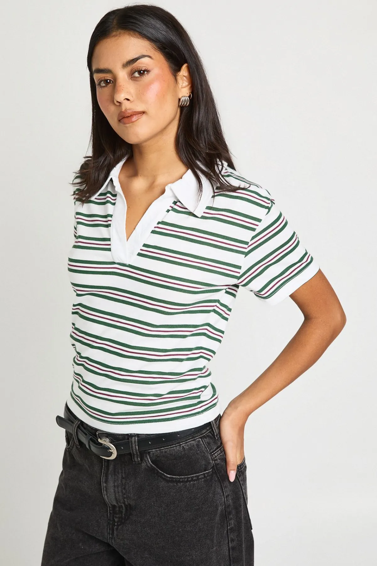 boohoo Haut à Col Ou Rayé<Femme Tops