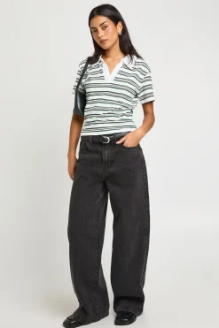 boohoo Haut à Col Ou Rayé<Femme Tops