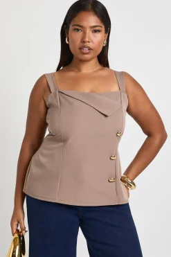 boohoo Haut à col à rabat avec garniture dorée Plus<Femme Tops