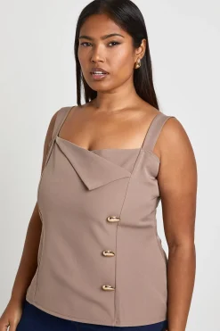 boohoo Haut à col à rabat avec garniture dorée Plus<Femme Tops