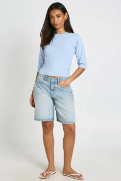 boohoo Haut Col Rond À Manches 3/4<Femme Tops