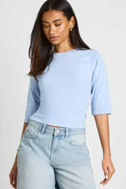 boohoo Haut Col Rond À Manches 3/4<Femme Tops