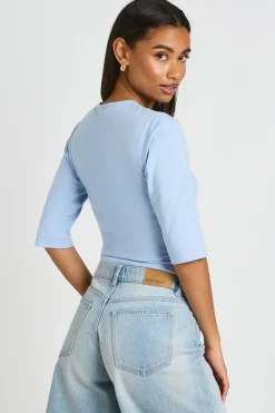 boohoo Haut Col Rond À Manches 3/4<Femme Tops