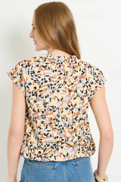 Wallis Haut Col Rond À Ourlet En Jersey Abstrait<Femme Tops