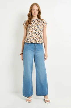 Wallis Haut Col Rond À Ourlet En Jersey Abstrait<Femme Tops