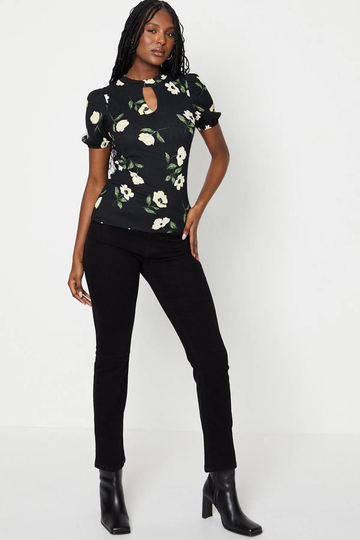 Dorothy Perkins Haut à Col Trou de Serrure avec Manches Bouffantes<Femme Tops
