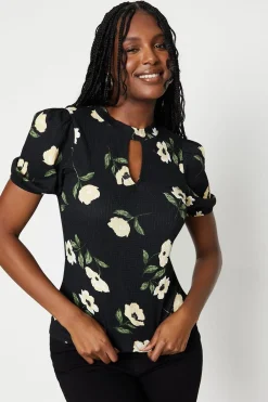 Dorothy Perkins Haut à Col Trou de Serrure avec Manches Bouffantes<Femme Tops