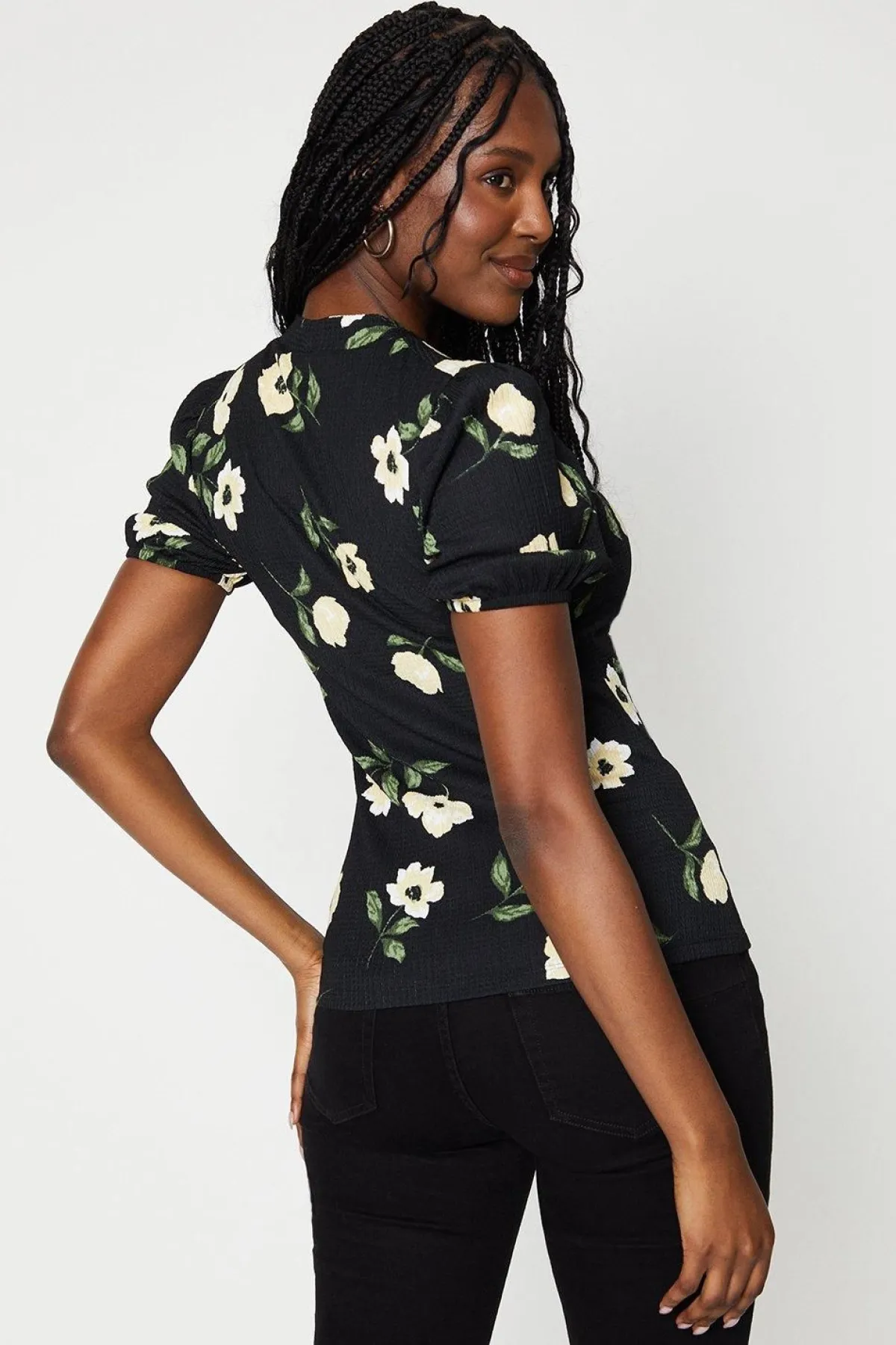 Dorothy Perkins Haut à Col Trou de Serrure avec Manches Bouffantes<Femme Tops