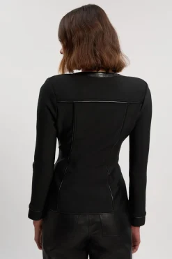 Haut à Col V avec Détails Bandage synthétique