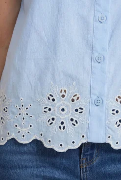 Dorothy Perkins Haut Coquille À Col Avec Détails Broderie Anglaise<Femme Tops