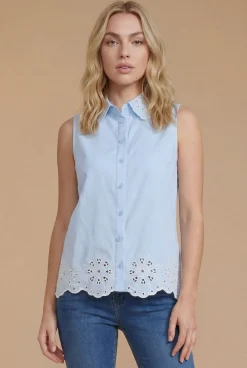 Dorothy Perkins Haut Coquille À Col Avec Détails Broderie Anglaise<Femme Tops