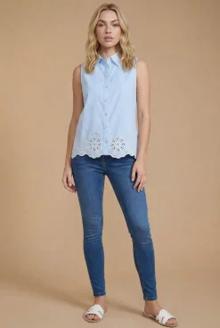 Dorothy Perkins Haut Coquille À Col Avec Détails Broderie Anglaise<Femme Tops