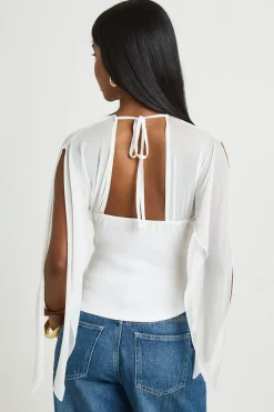 Haut Corset À Agrafes Avec Manches Ange En Mesh