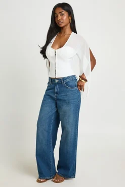 Haut Corset À Agrafes Avec Manches Ange En Mesh