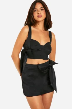boohoo Haut Corset avec Détail de Nœud<Femme Tops