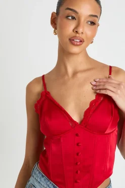 Haut Corset À Baleines Avec Finitions En Dentelle