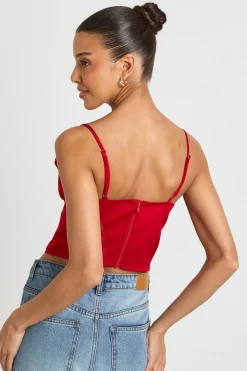 Haut Corset À Baleines Avec Finitions En Dentelle