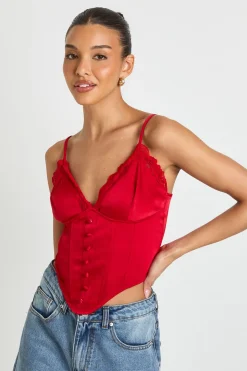 Haut Corset À Baleines Avec Finitions En Dentelle