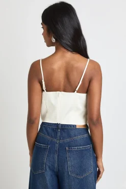 boohoo Haut Corset À Baleines Avec Finition En Dentelle<Femme Satin Et Dentelle|Tops