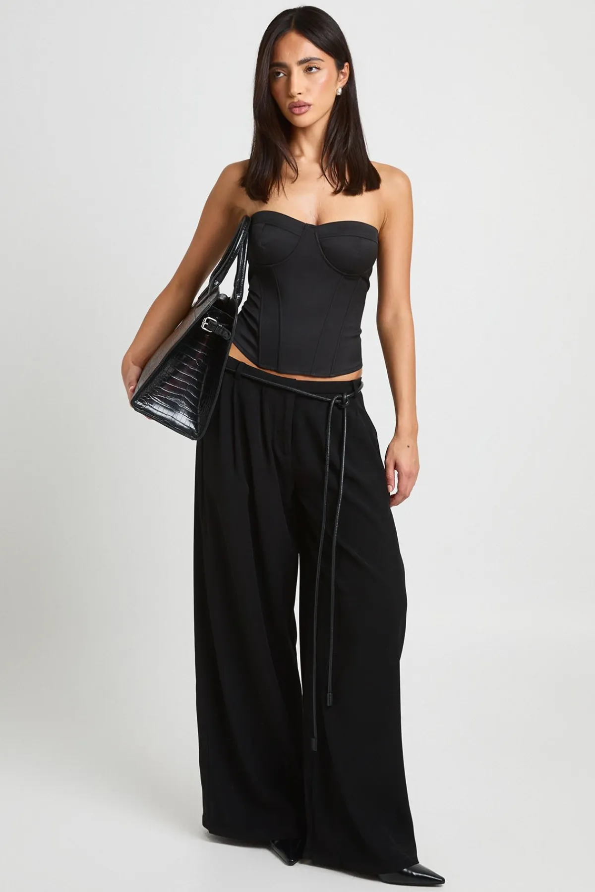 boohoo Haut Corset Bandeau Ajusté<Femme Tops
