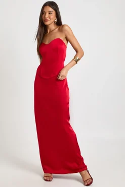 Haut Corset Bandeau en Satin