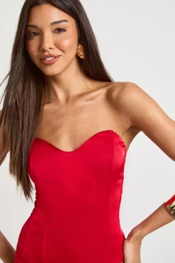 Haut Corset Bandeau en Satin