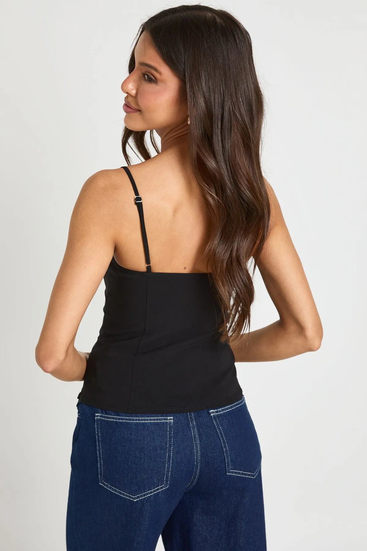 boohoo Haut Corset À Bretelles En Bengaline Avec Ornements Métalliques<Femme Tops