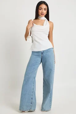 boohoo Haut Corset à Col Bénitier avec Détail Foulard en Mousseline<Femme Tops