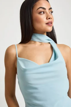 Haut Corset à Col Bénitier avec Détail Foulard en Mousseline