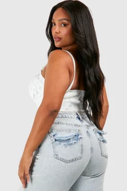 Haut Corset Ditsy à nouer sur le devant