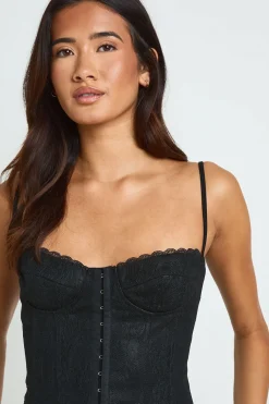 boohoo Haut Corset En Dentelle Avec Fermeture À Crochets<Femme Satin Et Dentelle|Tops