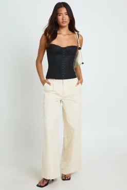 boohoo Haut Corset En Dentelle Avec Fermeture À Crochets<Femme Satin Et Dentelle|Tops