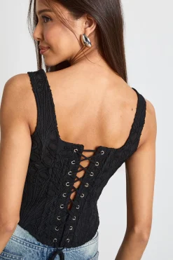 Haut Corset en Dentelle Transparente