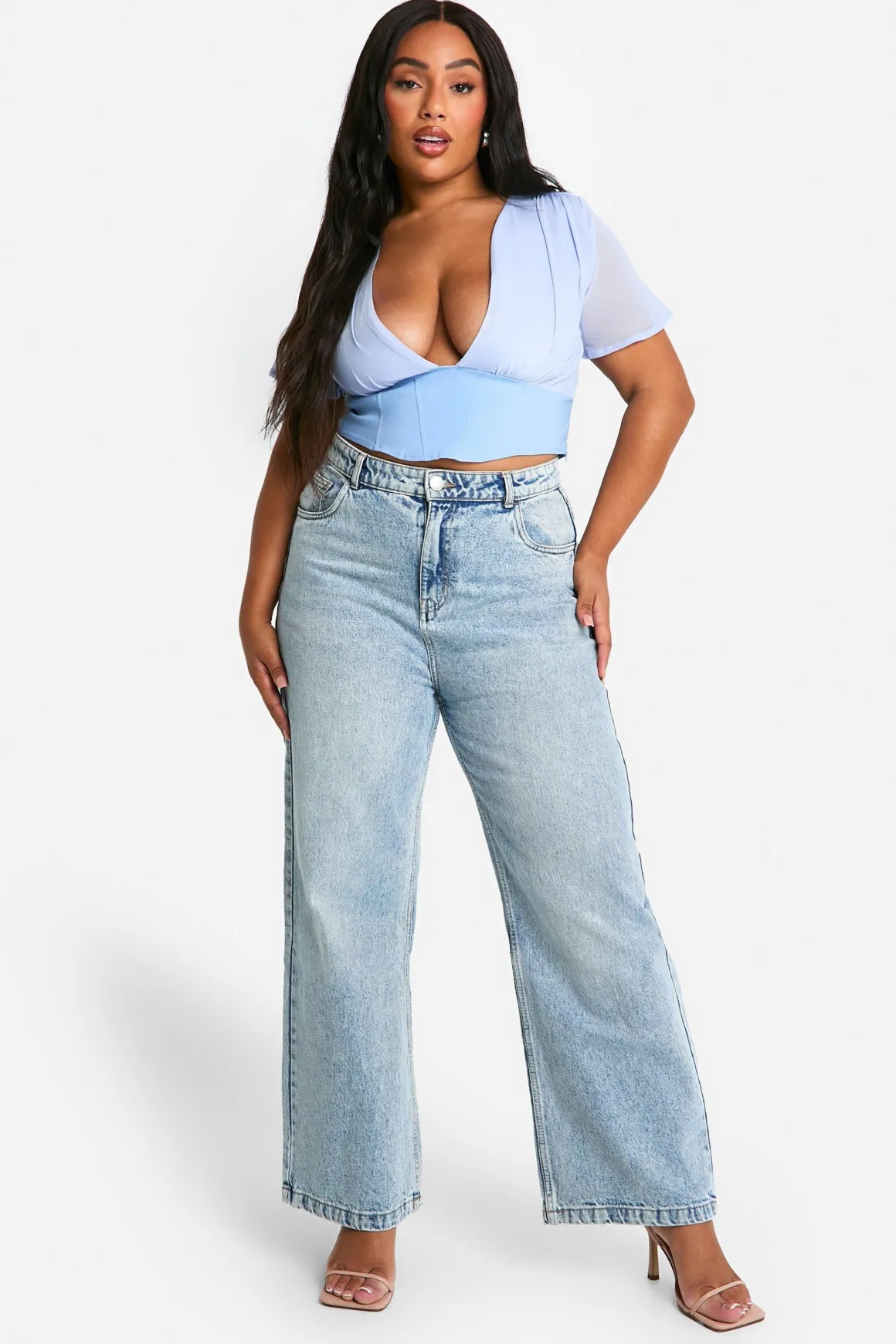 Haut Corset en Maille Plissée Plus