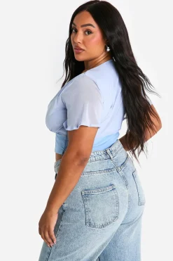 Haut Corset en Maille Plissée Plus