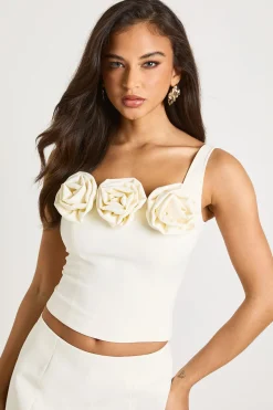 Haut corset à garniture rosette