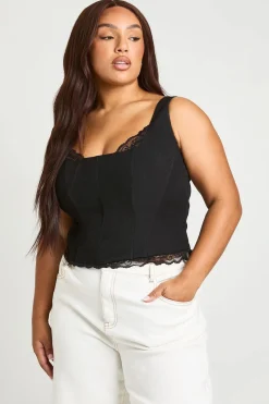 Haut Corset Grande Taille Avec Bordure En Dentelle