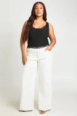 Haut Corset Grande Taille Avec Bordure En Dentelle