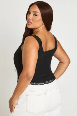 Haut Corset Grande Taille Avec Bordure En Dentelle