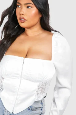 Haut Corset Grande Taille Avec Empiècement En Dentelle