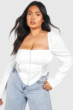 Haut Corset Grande Taille Avec Empiècement En Dentelle