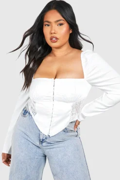 Haut Corset Grande Taille Avec Empiècement En Dentelle