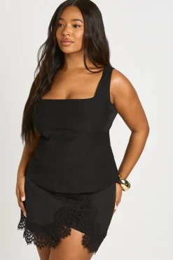 boohoo Haut Corset Grande Taille À Basque Péplum<Femme Tops