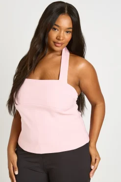 Haut Corset Grande Taille À Ourlet Péplum