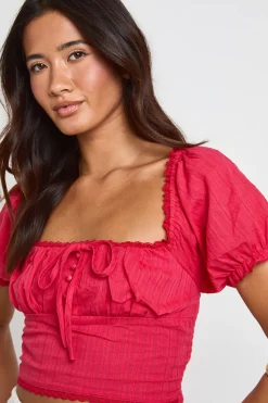 Haut Corset Jacquard À Nouer Devant