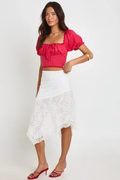 Haut Corset Jacquard À Nouer Devant